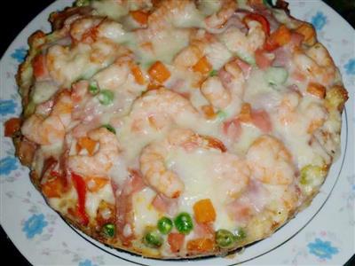 The shrimp pizza.