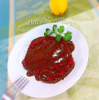 Steak with black pepper sauce