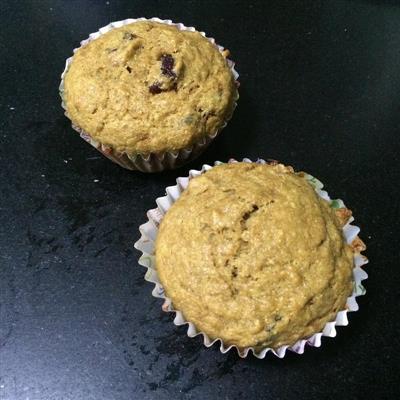 Red sugar whole wheat banana cranberry muffin