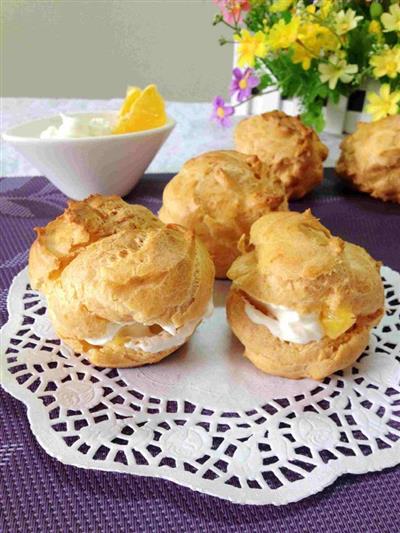 Orange cream puff