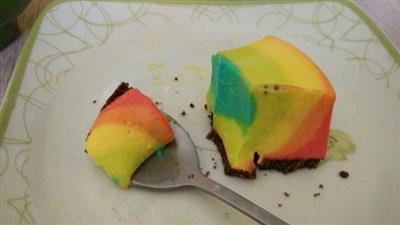 Rainbow frozen cheese cake