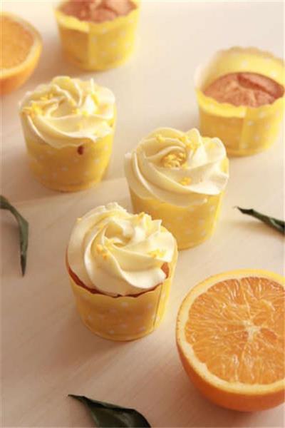 Citrus and rose paper cupcakes