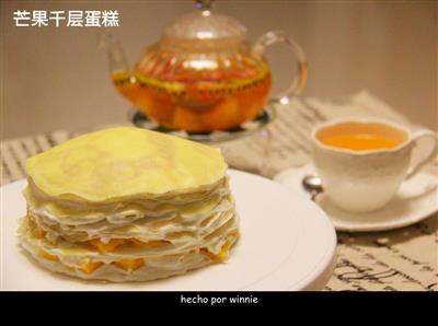 Thousand layers of mango cake