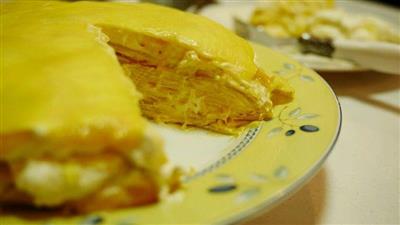 Thousand layers of mango cake