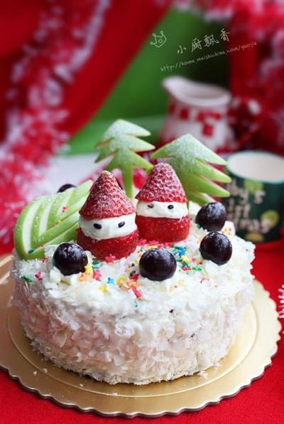 Christmas white forest cake