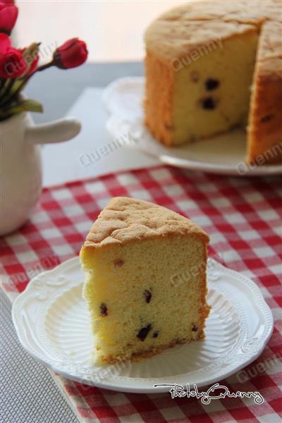 Sponge cake with cranberries