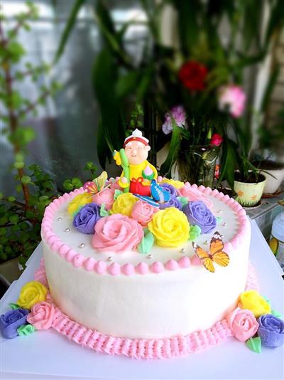 Sus estrellas abuela pastel de cumpleaños