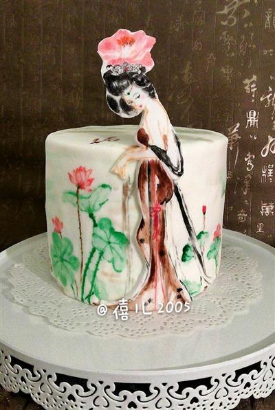 Hand-painted sugar cake - princess