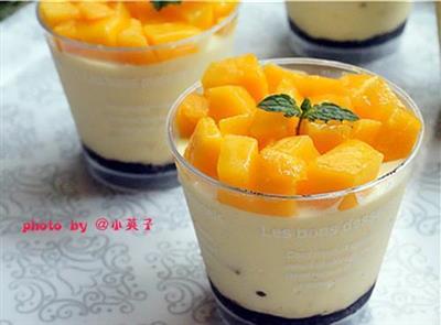 Mango and jelly cheese cake