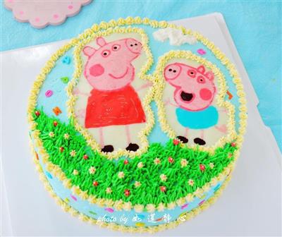 The pink pig's sister cake