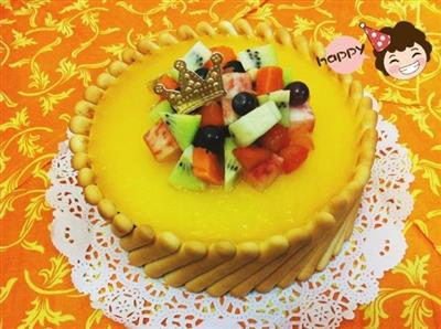 Frozen cheese cake with mangoes