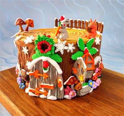 Cartoon tree house cake