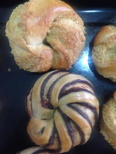 Milk and coconut bread with soy sauce