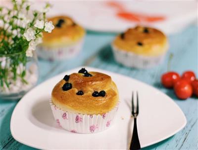 Blueberry bread rolls with milk