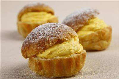 Pumpkin cream Danish bread making