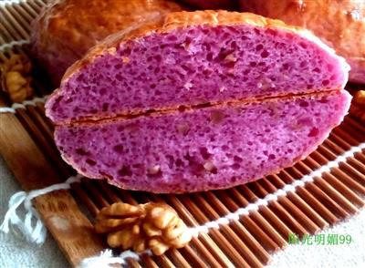 Patata morada pan de nuez