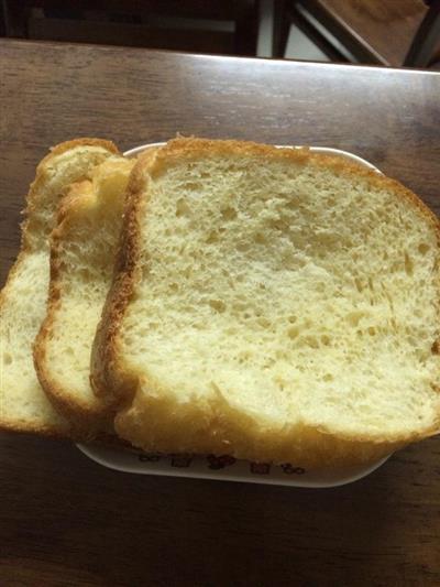 A simple breakfast with butter and milk bread