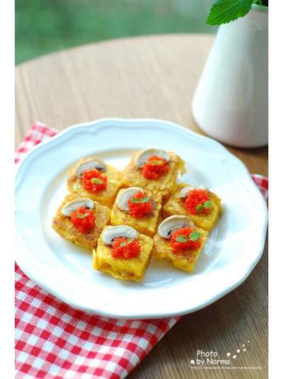 Fish seed eggs toast