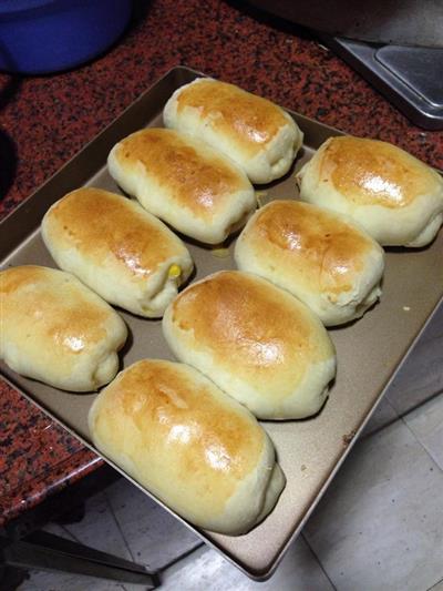 Salchichas de maíz engulle na pesc queso pan de pesc