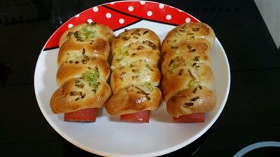 Ham and bread rolls