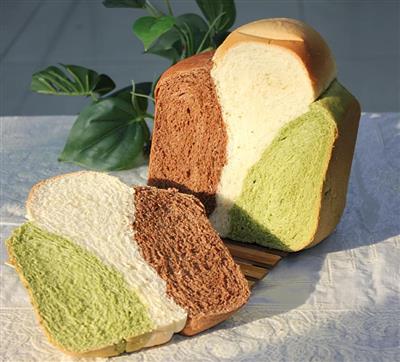 Three colors of bread