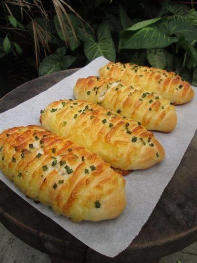 Onion meat and cheese bread