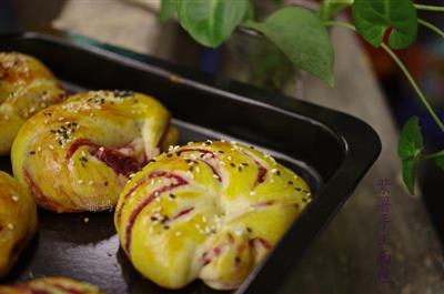 Handmade purple bread rolls