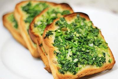 Cabbage and garlic toast