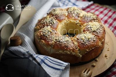 Flor círculo de piña queso pan de