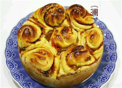 Pumpkin bread - hand and dough