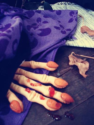 Halloween witch finger cookies