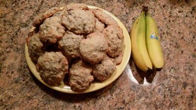 Banana galleta de avena