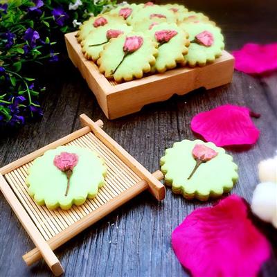 Cherry flower biscuits