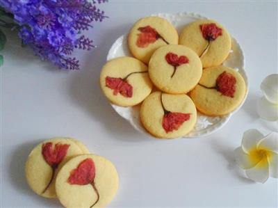 Cherry flower biscuits