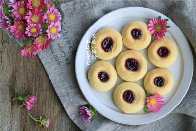 Blueberry mermelada pequeñas galletas