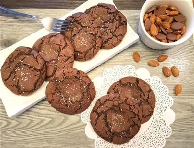 Double chocolate and sea salt cookies