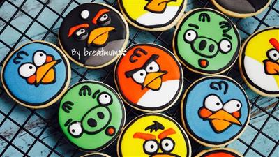 Angry little bird azúcar crema galleta