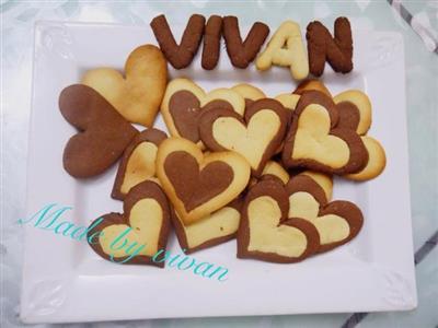 Two-colored love cookies