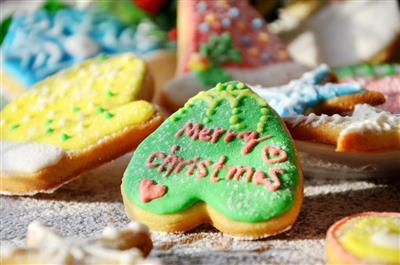 Pequeñas galletas navideñas