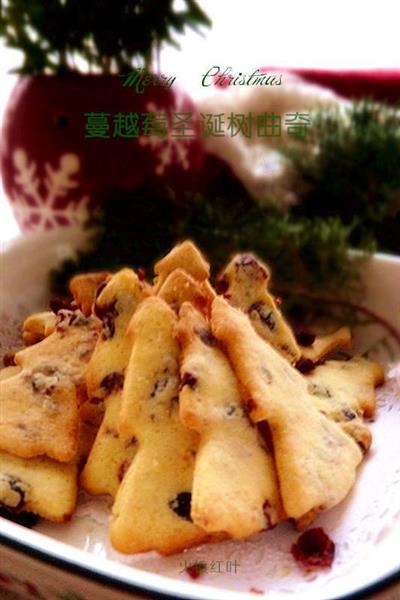 Cranberry Christmas tree cookies