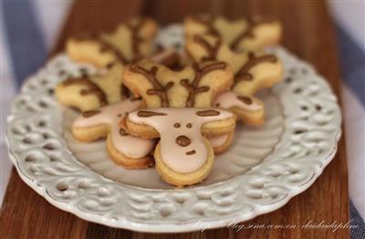 Niño divertido Navidad- . Deer sugar cream biscuit