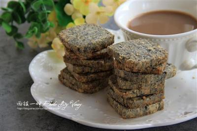 Nutriente galleta de sésamo negro y blanco