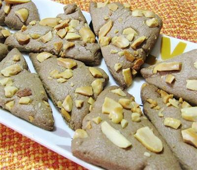 Peanut and chocolate biscuits