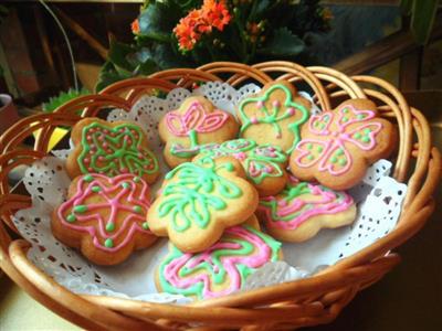 Flower cream cookies