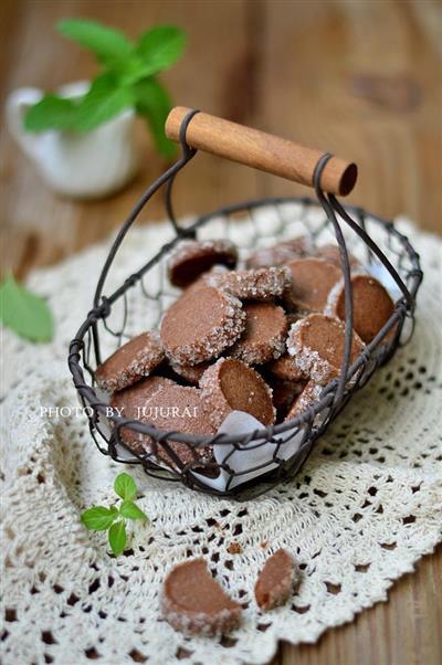 Cocoa galleta de azúcar gruesa