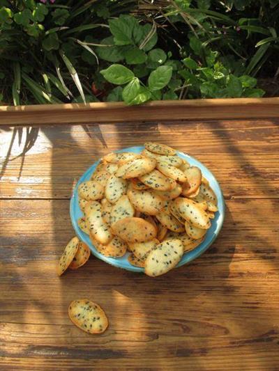 Black sesame protein and crispy biscuits