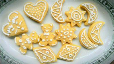 Hand painted butter biscuits