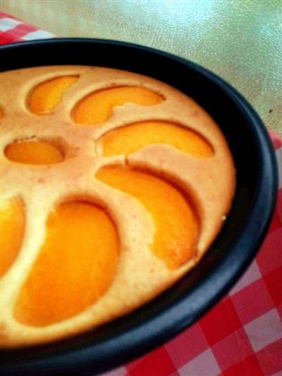 Delicious yellow peach pancakes