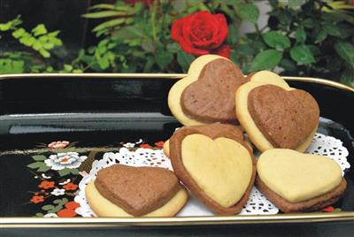 Heart-shaped cookies