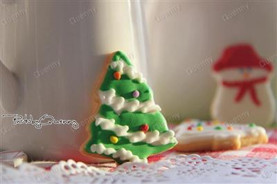 Christmas tree cream cookies